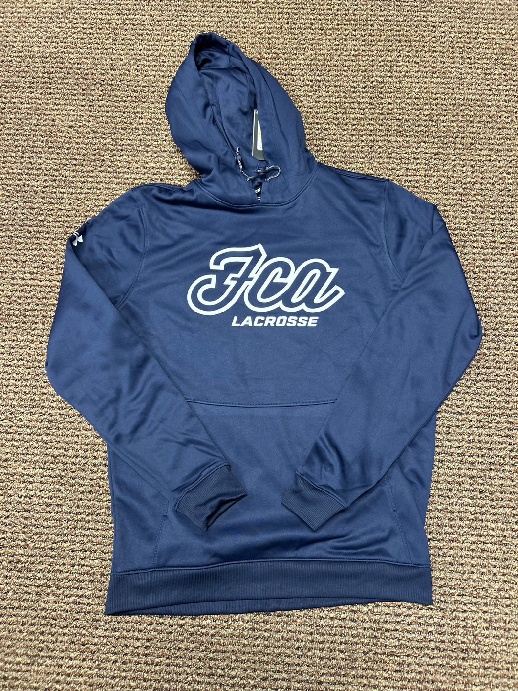 Navy Coaches Hoodie white FCA script logo